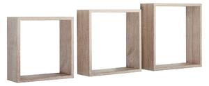 Set 3 Mensole da Parete Cubo in Fibra di Legno Incubo Slim Rovere Sagerau