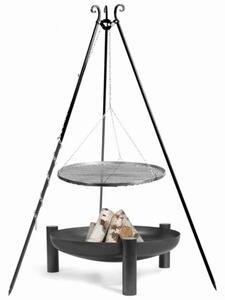 Barbecue Artigianale Con Braciere In Ferro E Griglia Sospesa Su Treppiede Palma 80 Cm Cook King - Cook King