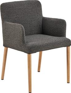 Sedia da pranzo grigia in imbottito con braccioli Zoe – Actona