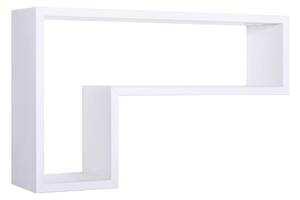 Mensola da Parete a Forma di L 61x37x15,5 cm in Fibra di Legno Lettera Bianco