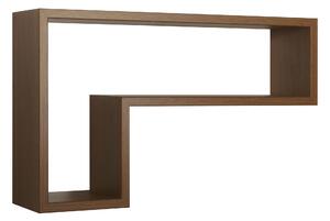 Mensola da Parete a Forma di L 61x37x15,5 cm in Fibra di Legno Lettera Rovere Tabacco