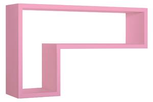 Mensola da Parete a Forma di L 61x37x15,5 cm in Fibra di Legno Lettera Rosa Blush
