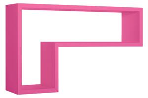 Mensola da Parete a Forma di L 61x37x15,5 cm in Fibra di Legno Lettera Fuxia