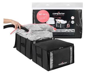 Set di organizer per vestiti sottovuoto/rinforzati in tessuto 2 pz 42x25x25 cm Black Edition – Compactor