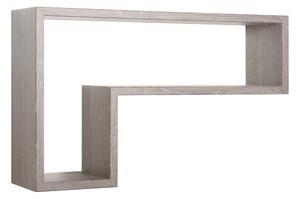 Mensola da Parete a Forma di L 61x37x15,5 cm in Fibra di Legno Lettera Rovere Grigio New
