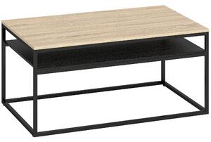 HOMCOM Tavolino Moderno, Stile Industriale, con 2 Ripiani e Piedini Regolabili, 100x59,8x47 cm, Rovere | Aosom Italy