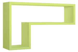 Mensola da Parete a Forma di L 61x37x15,5 cm in Fibra di Legno Lettera Verde