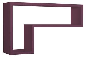 Mensola da Parete a Forma di L 61x37x15,5 cm in Fibra di Legno Lettera Viola Melanzana