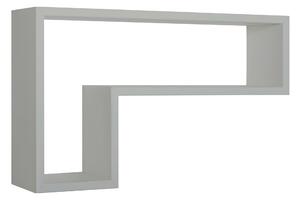 Mensola da Parete a Forma di L 61x37x15,5 cm in Fibra di Legno Lettera Grigio Sasso
