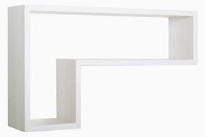 Mensola da Parete a Forma di L 61x37x15,5 cm in Fibra di Legno Lettera Rovere Sbiancato