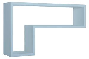Mensola da Parete a Forma di L 61x37x15,5 cm in Fibra di Legno Lettera Blu Baltico