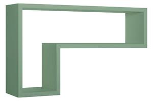 Mensola da Parete a Forma di L 61x37x15,5 cm in Fibra di Legno Lettera Verde Acqua Marina