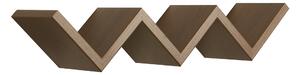 Mensola da Parete Libreria Zigzag 56x15,5 cm in Fibra di Legno Saetta Rovere Tabacco