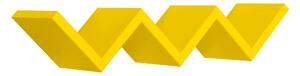 Mensola da Parete Libreria Zigzag 56x15,5 cm in Fibra di Legno Saetta Giallo Canarino
