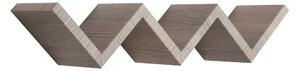 Mensola da Parete Libreria Zigzag 56x15,5 cm in Fibra di Legno Saetta Rovere Moka