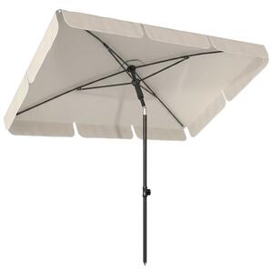 Outsunny Ombrellone Rettangolare con 3 Inclinazioni, in Metallo e Poliestere, 183x122x222 cm, Beige | Aosom Italy