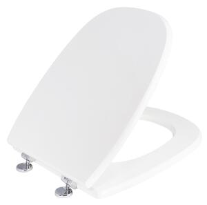 Copriwater Universale 35,5x44,3 cm in MDF Cerniere in Metallo Cromato Square Bianco Lucido