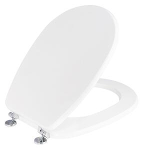 Copriwater Universale 35,8x46 cm in MDF Cerniere in Metallo Cromato Liuto Bianco Lucido