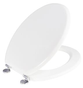 Copriwater Universale 37x43,5 cm in MDF Cerniere in Metallo Cromato Bianco Lucido