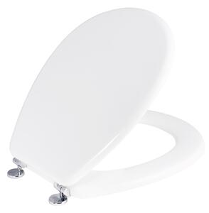 Copriwater Universale 37x43,6 cm in MDF Cerniere in Metallo Cromato Piemonte Bianco Lucido