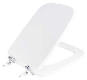 Copriwater Universale 34,2x42,6 cm in MDF Cerniere in Metallo Cromato Conca Bianco Lucido
