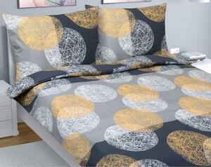 Set di lenzuola in cotone - 1 set 200x200, 70x90 - arancione, grigio