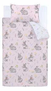 Set copripiumino e federa da bambini rosa per culla 120x150 cm Bunny Tails Ditsy Flowers – Catherine Lansfield