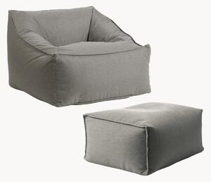 Poltrona sacco da esterno in olefina con pouf Der Sunnyboy