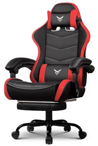 GTPLAYER Sedia da gioco Sedia da ufficio Sedia da gioco ergonomica con poggiapiedi, poggiatesta regolabile e supporto lombare, poltrona da gioco, rossa