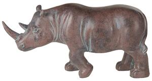 Statuetta decorativa in poliresina marrone scuro 17 cm finitura opaca Rinoceronte decorazione per accessori esotici Beliani