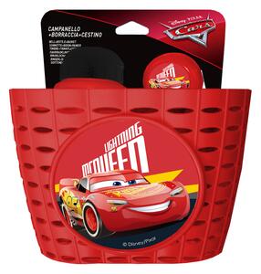 Set Cestino Borraccia e Campanello per Bicicletta con Licenza Disney Cars
