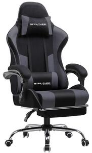 GTPLAYER Sedia da ufficio Sedia da gioco Poltrona da gioco in tessuto Sedia da gioco ergonomica con poggiapiedi, poggiatesta cuscino lombare, sedia da
