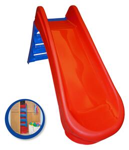 Scivolo per Bambini 130x47x72 cm Pieghevole in Plastica Rosso e Blu