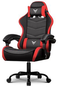 GTPLAYER Sedia da gioco Sedia da ufficio Sedia da gioco ergonomica con poggiatesta e supporto lombare regolabili, poltrona da gioco, rossa