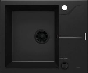 Deante | Lavello in granito a 1 scomparto con sgocciolatoio - Nero - Resistente agli urti ed elegante - Ideale per piccole cucine