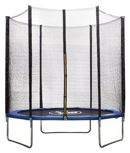 Trampolino Tappeto Elastico Ø183x200 cm in Acciaio con Rete di Protezione Nero e Blu