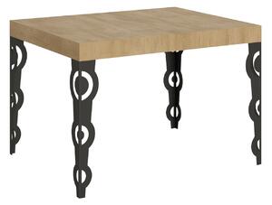 Tavolo Allungabile 120-204x80x77 cm Karamay Quercia Natura e Antracite