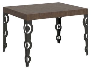 Tavolo Allungabile 120-204x80x77 cm Karamay Noce e Antracite
