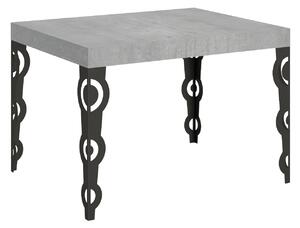 Tavolo Allungabile 120-204x80x77 cm Karamay Cemento e Antracite