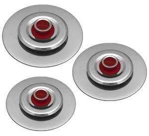 Kit 3 Coperchi Magici Antiodore Ventur Magic Ø27, Ø31, Ø35 cm Cooker in Acciaio Inox Pomello Rosso