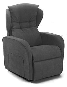 Poltrona Alzapersona Elettrica 2 Motori 75x108x85 cm con Ruote in Tessuto Dispositivo Medico 1 Grigio