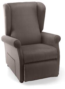 Poltrona Alzapersona Elettrica 2 Motori 75x107x84 cm con Ruote in Tessuto Dispositivo Medico 1 Grigio