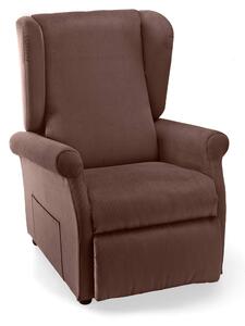 Poltrona Alzapersona Elettrica 2 Motori 75x107x84 cm con Ruote in Tessuto Dispositivo Medico 1 Marrone
