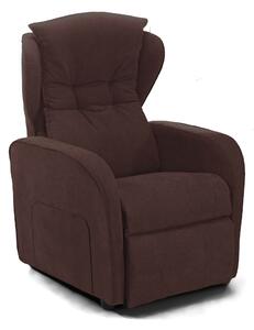 Poltrona Alzapersona Elettrica 2 Motori 75x108x85 cm con Ruote in Tessuto Dispositivo Medico 1 Marrone