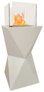 Camino a Bioetanolo da Pavimento 45x45x110 cm Diamond Bianco