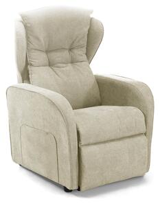 Poltrona Alzapersona Elettrica 2 Motori 75x108x85 cm con Ruote in Tessuto Dispositivo Medico 1 Beige