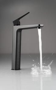 Deante Rubinetto monocomando per lavabo alto nero con ottone, montaggio verticale, ecologico, altezza 290 mm