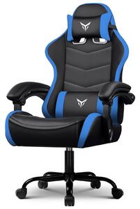 GTPLAYER Sedia da gioco Sedia da ufficio Sedia da gioco ergonomica con poggiatesta e supporto lombare regolabili, poltrona da gioco, blu