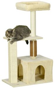 Albero Tiragraffi 60x40x108 cm con Paletto e Posatoio Beige