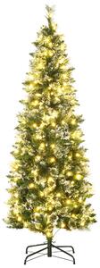 Albero di Natale Artificiale Innevato 180 cm 618 Rami 240 Luci LED Verde